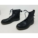 Bass Combat Boots Black Leather Military Look Steampunk Punk Bryce Mens 8.5