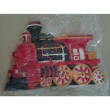 Cast Iron Christmas Train Door Stopper Painted Vintage Holiday Ornament Stop NOS