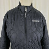 Spyder Black Quilted Embroidered Full Zip Up Anorak Jacket Womens 10 Lightweight
