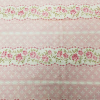 Pink Antique Roses Calico Floral Fabric Hobby Lobby Screenprinted Cotton