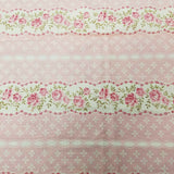 Pink Antique Roses Calico Floral Fabric Hobby Lobby Screenprinted Cotton