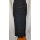 Vintage Scott McClintock Millennium 2000 Black Glitter Long Maxi Dress Womens 4