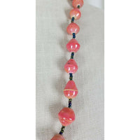 Salmon Pink Faceted Resin Plastic Diamond Beads Single Strand BEADED NECKLACE