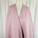 Modena Vegan Faux Wool Reversible Wrap Shawl Poncho Cape Womens OS Pink Tan