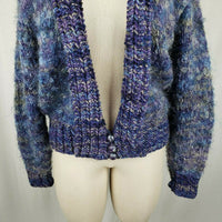 Knit One Crochet Too Handknit Shawl Collar Cardigan Sweater Jacket Womens L