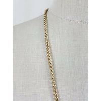 Braided Gold Rope Length Chain Circle Medallion NECKLACE Statement Piece