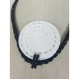 Polished Stone Circle Medallion Pendant Chunky Beaded Necklace Statement Piece