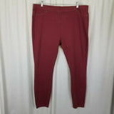 Evy's Tree Denim Skinnies Ponte Pants Skinny Jeans Jeggings Leggings Maroon 2X