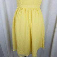 Tevolio Yellow Chiffon 50's Look Fit & Flare Swing Slip Dress Womens 2 Banded