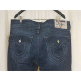 True Religion Skinny with Flaps Pocket Faded Mens 36 Dark Denim Blue Jeans 40x33