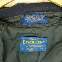 Pendleton Fitted Patch Elbows Wool Trail Shirt Mens Size L Navy Blue Button Up