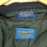 Pendleton Fitted Patch Elbows Wool Trail Shirt Mens Size L Navy Blue Button Up