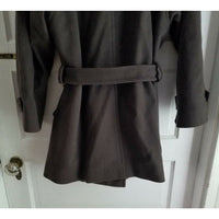 JNY Jones New York Double Breasted Belted Tie Wide Lapel Peacoat Coat Womens S M