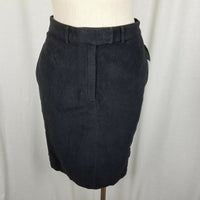 LL Bean Petites Moleskin Brushed Cotton Black Demi Skirt Womens 6P Vintage NOS