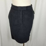 LL Bean Petites Moleskin Brushed Cotton Black Demi Skirt Womens 6P Vintage NOS