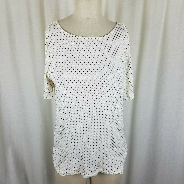 LRL Ralph Lauren Polka Dot Stretch Jersey Knit Top Tunic Shirt Blouse Womens XL