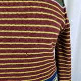 Ginka 100% Lambswool Horizontal Striped Turtleneck Sweater Womens M Retro 70s