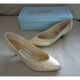 Special Occasions By Saugus Shoes Gold High Heels Pumps Womens Size 6.5 US 266