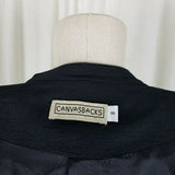 Canvasbacks Metallic Silk Sheen Zip Up Blazer Jacket Womens 8 Textured Patchwork