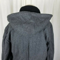 D Collection By Troy Smith Hooded Wool Toggle Field Jacket Parka Womens M Gray