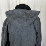 D Collection By Troy Smith Hooded Wool Toggle Field Jacket Parka Womens M Gray