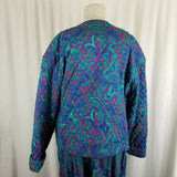 Vintage David Brooks Country Store Paisley Quilted Jacket Skirt Suit Womens 16