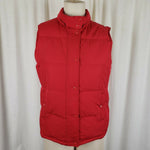 Vintage Gap Vest Zip Snap Up Puffer Quilted Goose Down Winter Womens M Red 2005