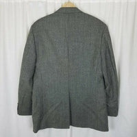 Chaps Herringbone Worsted Wool Sport Coat Jacket Blazer Mens 40 Gray 2 Button