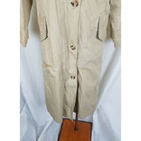 Vintage Eddie Bauer Canvas Long Safari Flannel Lined Trench Coat Womens S Khaki