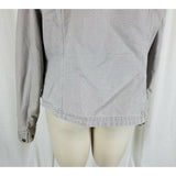 LL Bean Sunwashed Gray Canvas Zip Up Short Barn Coat Denim Jean Jacket Womens L