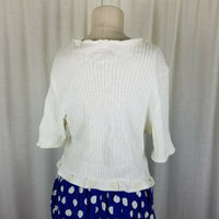 The Avenue Ribbed Knit Top Polka Dot Skirt Cotton Dress Womens 14 16 Vintage 80s