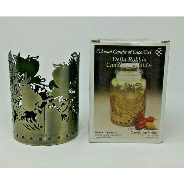 Colonial Candle Of Cape Cod Della Robbin Candle Jar Holder Metal Brass Finish