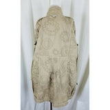 J.Jill Canvas Cotton Embroidered Pleated Fit & Flare Riding Jacket Coat Womens M