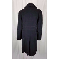 Vintage JG Hook Winter Wool Cashmere Exposed Stitching Coat Womens 12 Black 90s