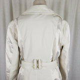 Blanc Noir Multi Zippered Pockets Belted Trench Coat Womens M L Cotton Stretch