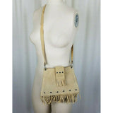 Fringe Grommets Leather Suede Hippie Boho Crossbody Shoulder Bag Purse Handbag