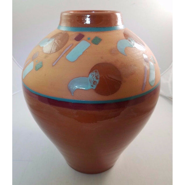 Amadio Smith Laguna Southwestern Raku Pottery Huge Floor Vase Art Decor Signed
