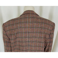 Brooks Brothers 100% Wool Houndstooth Checked Blazer Jacket Womens 10 Vintage