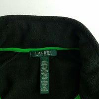 LRL Ralph Lauren Quilted Puffer Fleece Full Zip Up Jacket Womens L Green Black