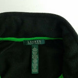 LRL Ralph Lauren Quilted Puffer Fleece Full Zip Up Jacket Womens L Green Black
