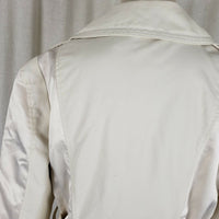 Blanc Noir Multi Zippered Pockets Belted Trench Coat Womens M L Cotton Stretch