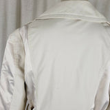 Blanc Noir Multi Zippered Pockets Belted Trench Coat Womens M L Cotton Stretch