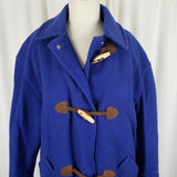 Vintage Talbots Petites Toggle Closure Wool Duffel Peacoat Coat Womens 2P Cobalt