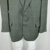 Vintage Brooks Brothers Plaid Tweed Wool Sport Coat Jacket Blazer Mens 43 USA