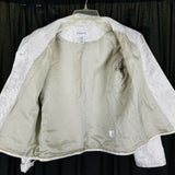 Chadwick's Petites Ivory Embossed Gold Metallic Floral Blazer Jacket Womens 10P