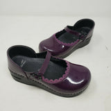 Dansko Purple Patent Leather Mary Janes Clogs Buckle Mules Girls Kids 33 11.5 12