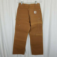 Carhartt Double Knee Reinforced Carpenter Work Pants Mens 30x29 Brown Heavy Duty