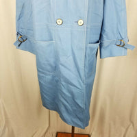 Misty Harbor Yachtsman Cloth Blue Canvas Rain Trench Coat Womens 14 Sailing VTG