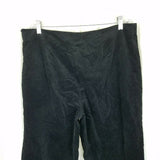 Talbots Classic Side Zip Black Velvet Brushed Cotton Pants Womens 16 Flat Front