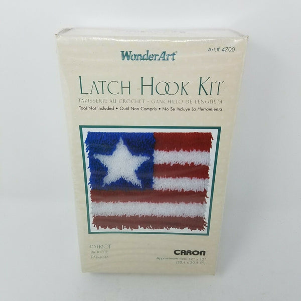 WonderArt Latch Hook Kit 12"X12" Patriot American Flag Arts Crafts 4th of July